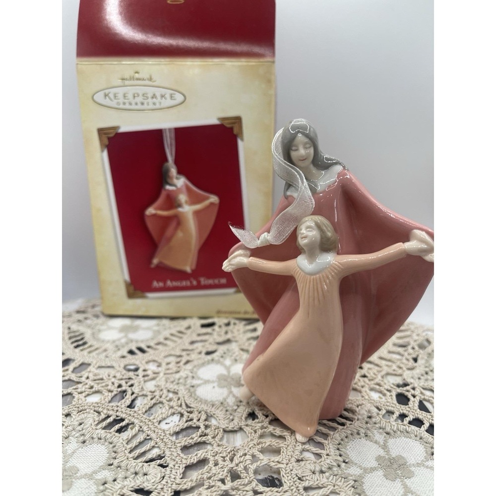 Hallmark Keepsake Ornament "An Angels Touch" Christmas Porcelainโ Ornament 2004